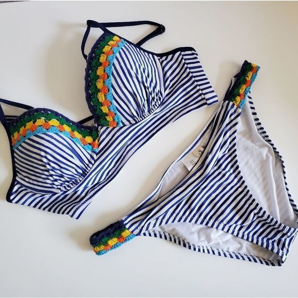 Sperry Crochet Rainbow Striped Bikini | Medium - Picture 2 of 10